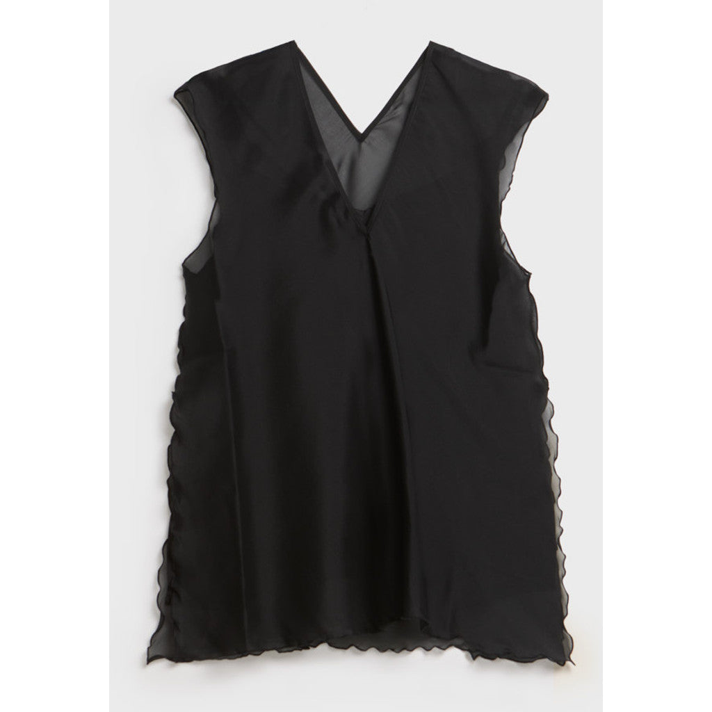 AKS LABEL Leo silk top Tops 9090 Black