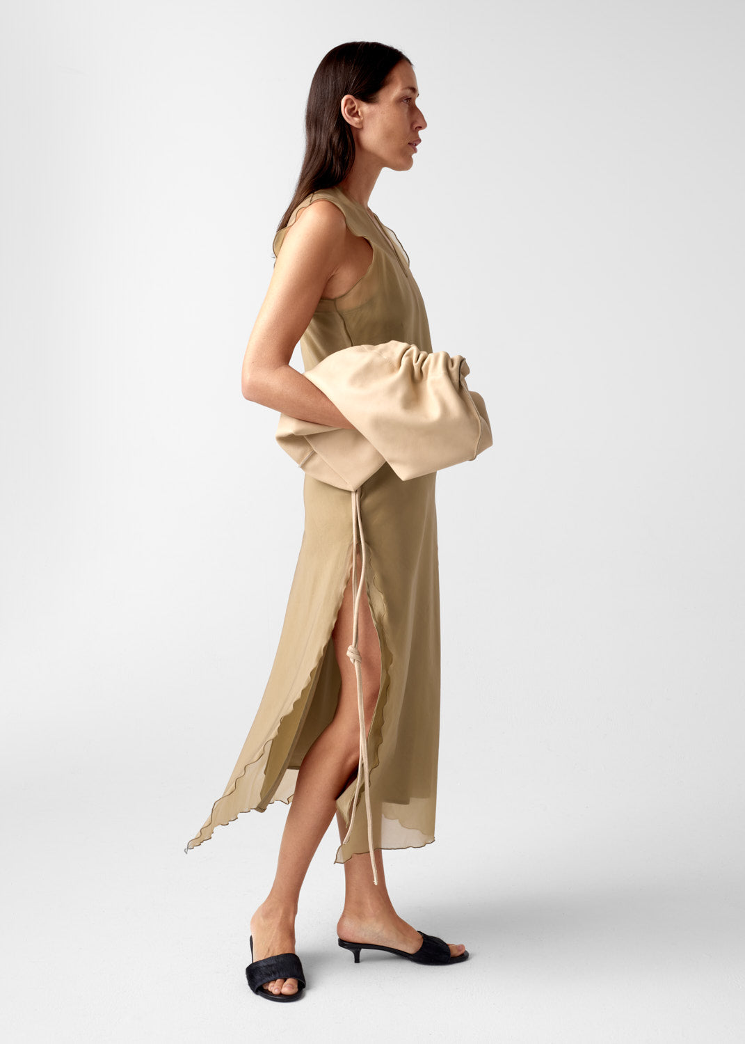 AKS LABEL International Leonora silk dress 05_Dresses 8024 Khaki