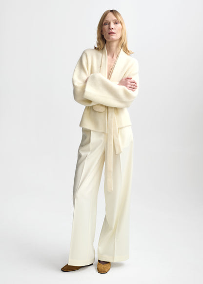 Christian Aks Lila Mohair Cardigan Knitwear 9003 Eggshell