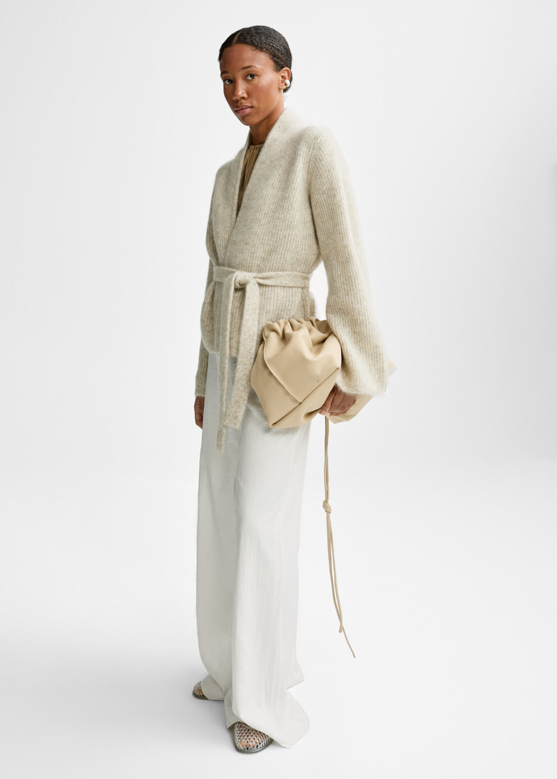 Christian Aks Lila Mohair Cardigan Knitwear 8012 Wheat