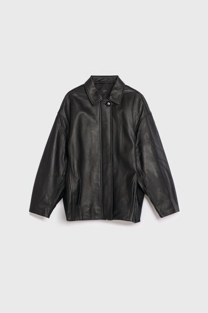 AKS LABEL International Lily leather jacket 00_Jackets 9090 Black