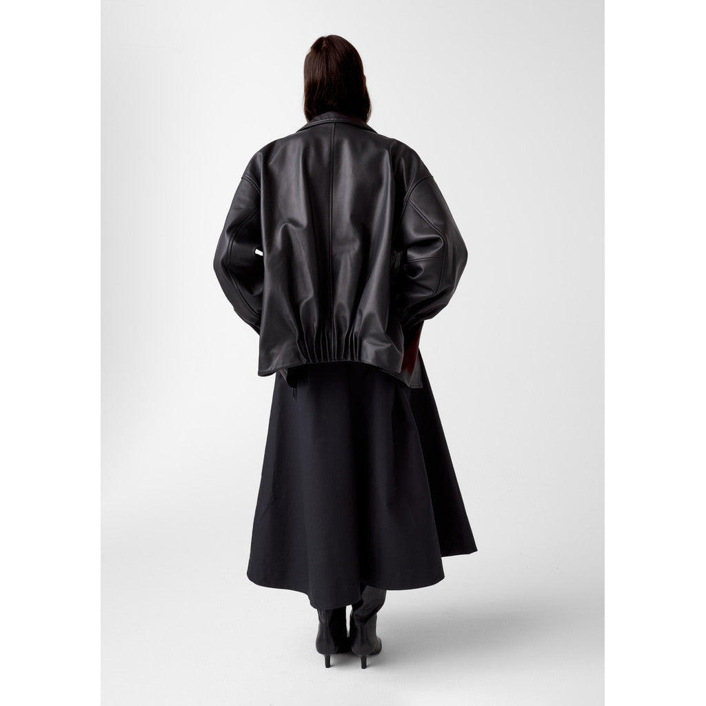 AKS LABEL Lily leather jacket Jackets 9090 Black