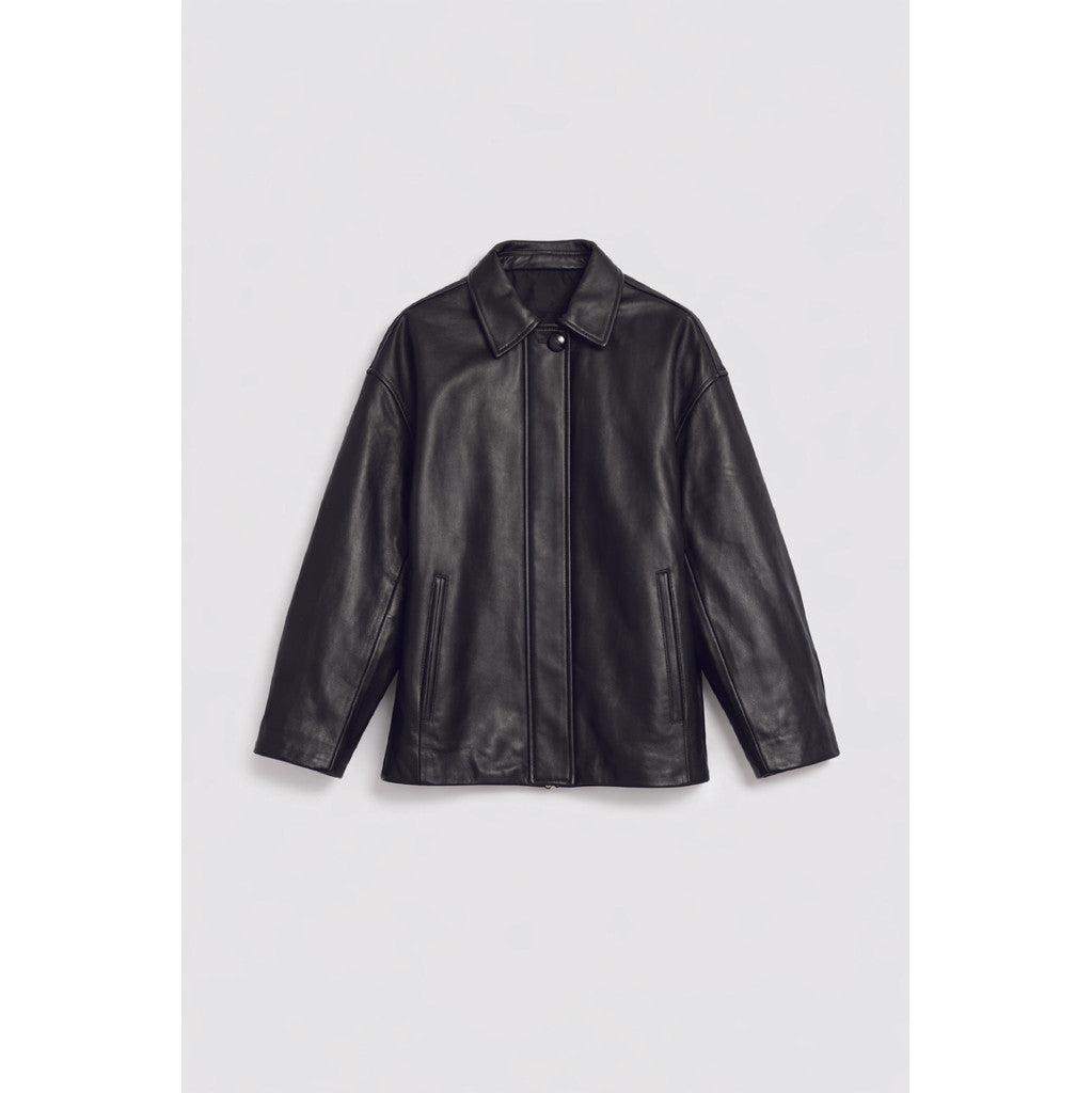 AKS LABEL Lily leather jacket Jackets 9090 Black