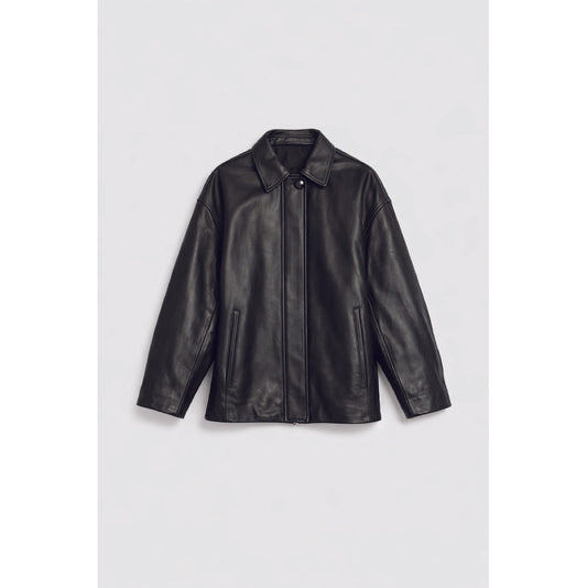 AKS LABEL Lily leather jacket Jackets 9090 Black
