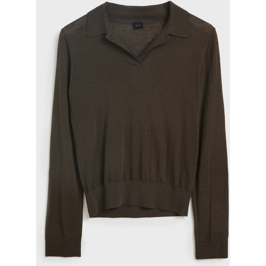 AKS LABEL International Linea merino polo knit 02_Knitwear 8061 Mocca