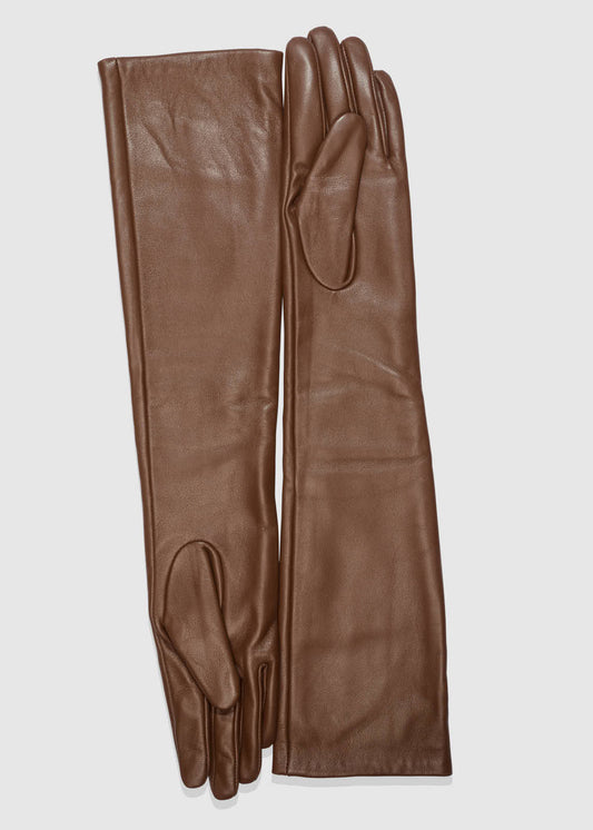 AKS LABEL Long leather gloves Gloves 8026 Cappucino