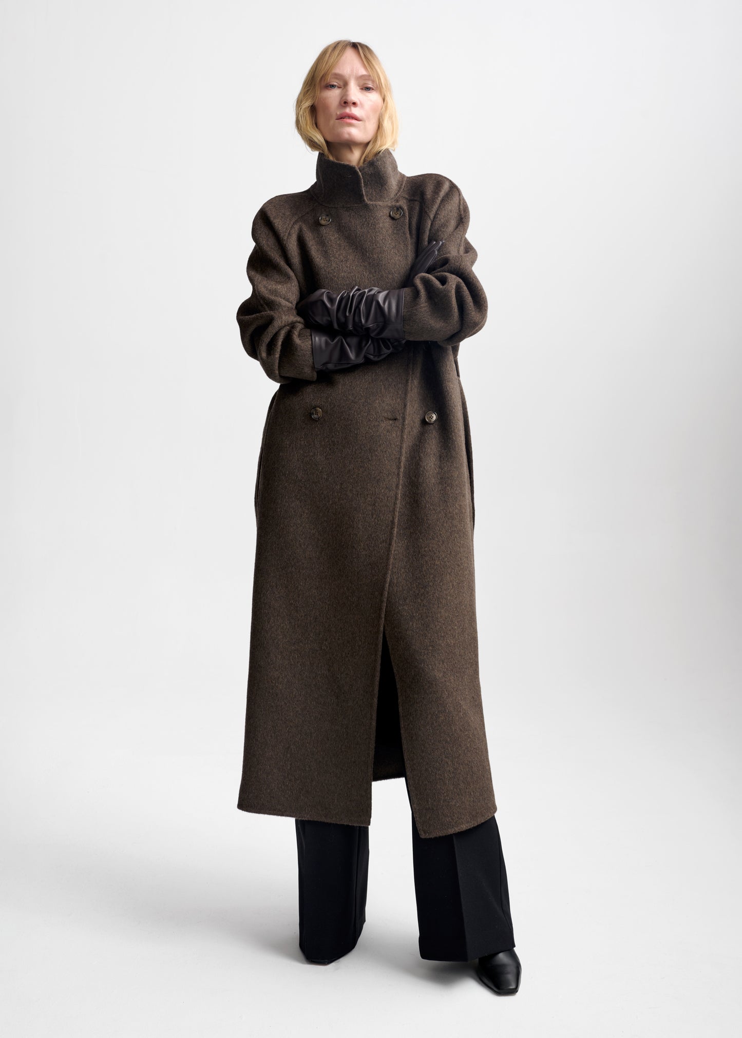 AKS LABEL Long leather gloves 12_Gloves 9090 Black