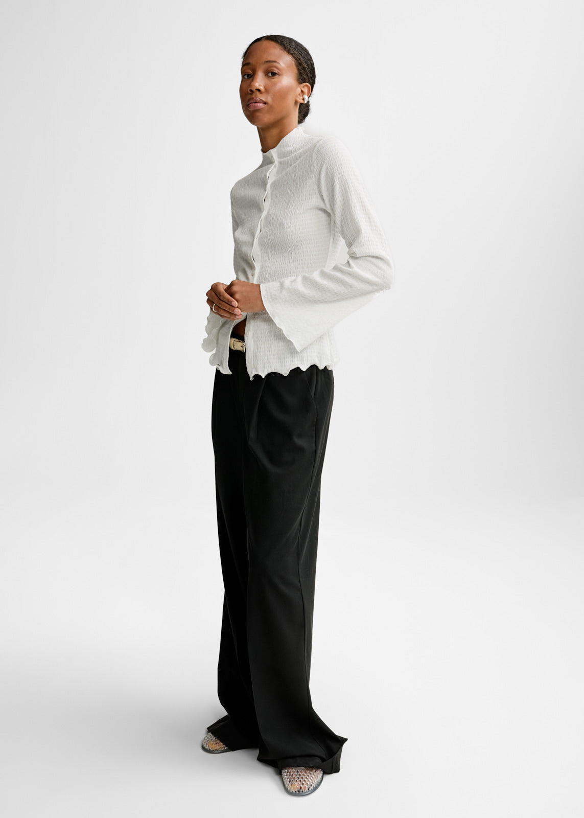 Christian Aks Lottie Crincle Top Tops 9001 White
