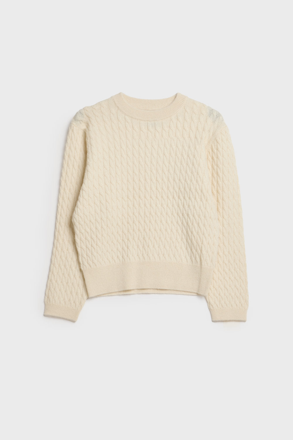 AKS LABEL International Luca cable alpaca cash knit 02_Knitwear 8002 Cream
