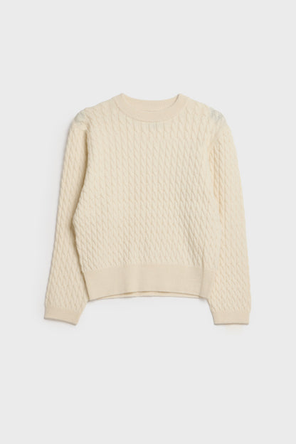 AKS LABEL International Luca cable alpaca cash knit 02_Knitwear 8002 Cream