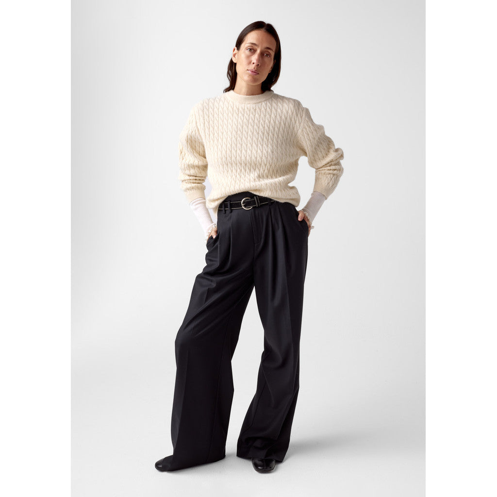 AKS LABEL Luca cable alpaca cash knit Knitwear 8002 Cream