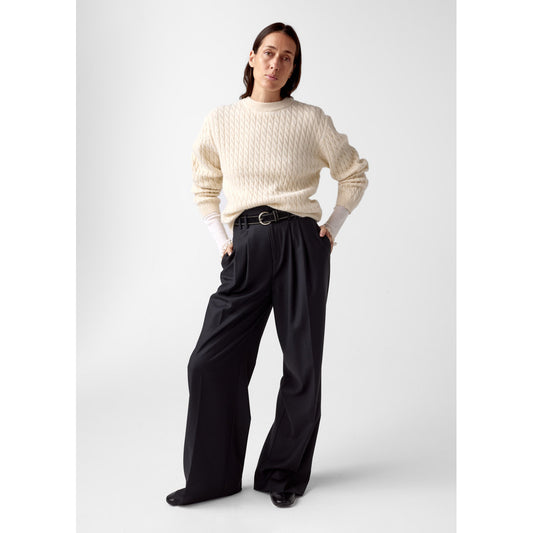 AKS LABEL Luca cable alpaca cash knit Knitwear 8002 Cream
