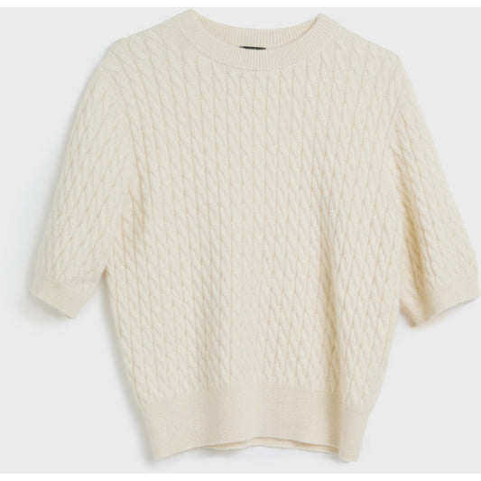 AKS LABEL International Lucie cable alpaca cash knit 02_Knitwear 8002 Cream
