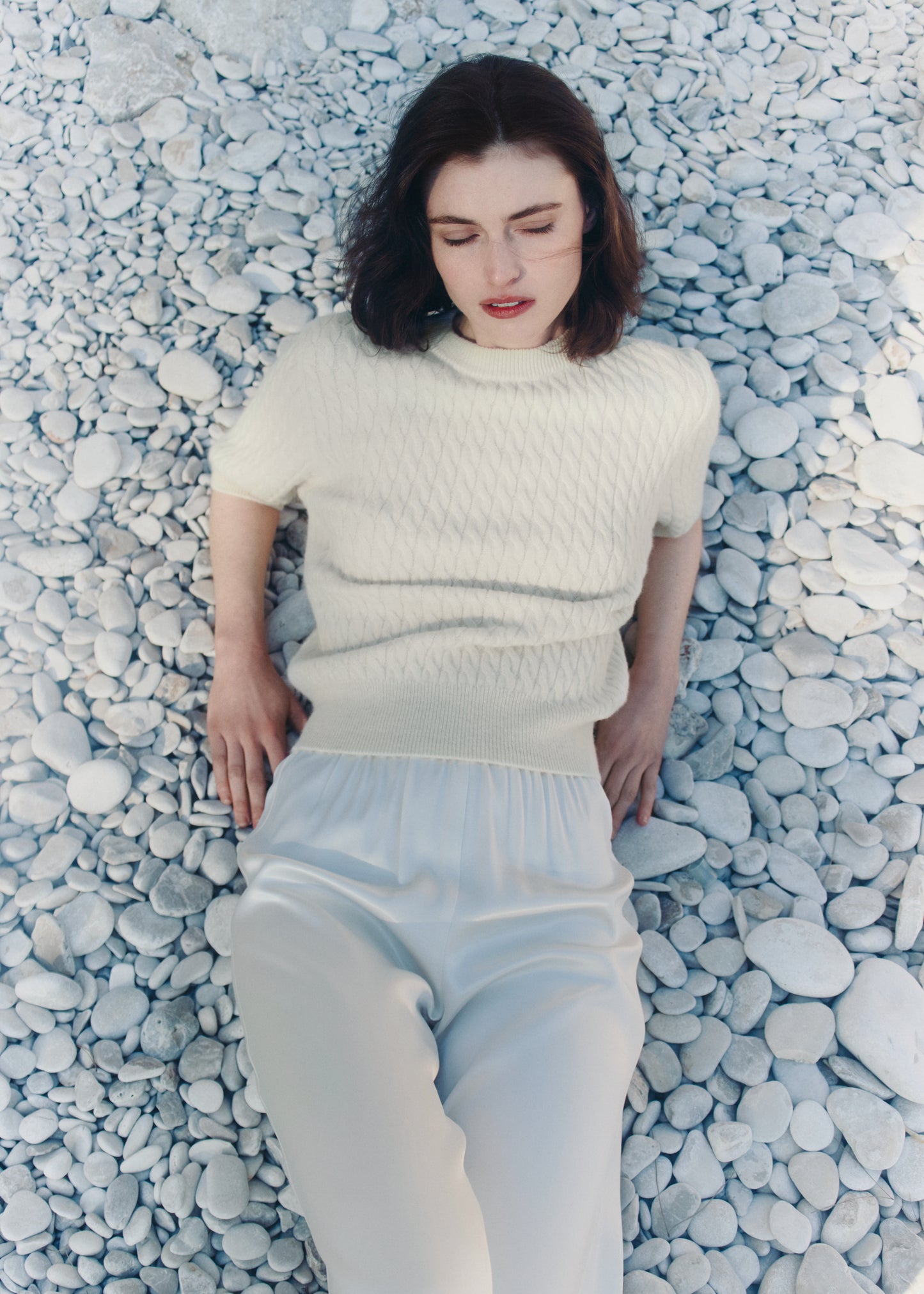 AKS LABEL Lucie cable alpaca cash knit Knitwear 8002 Cream