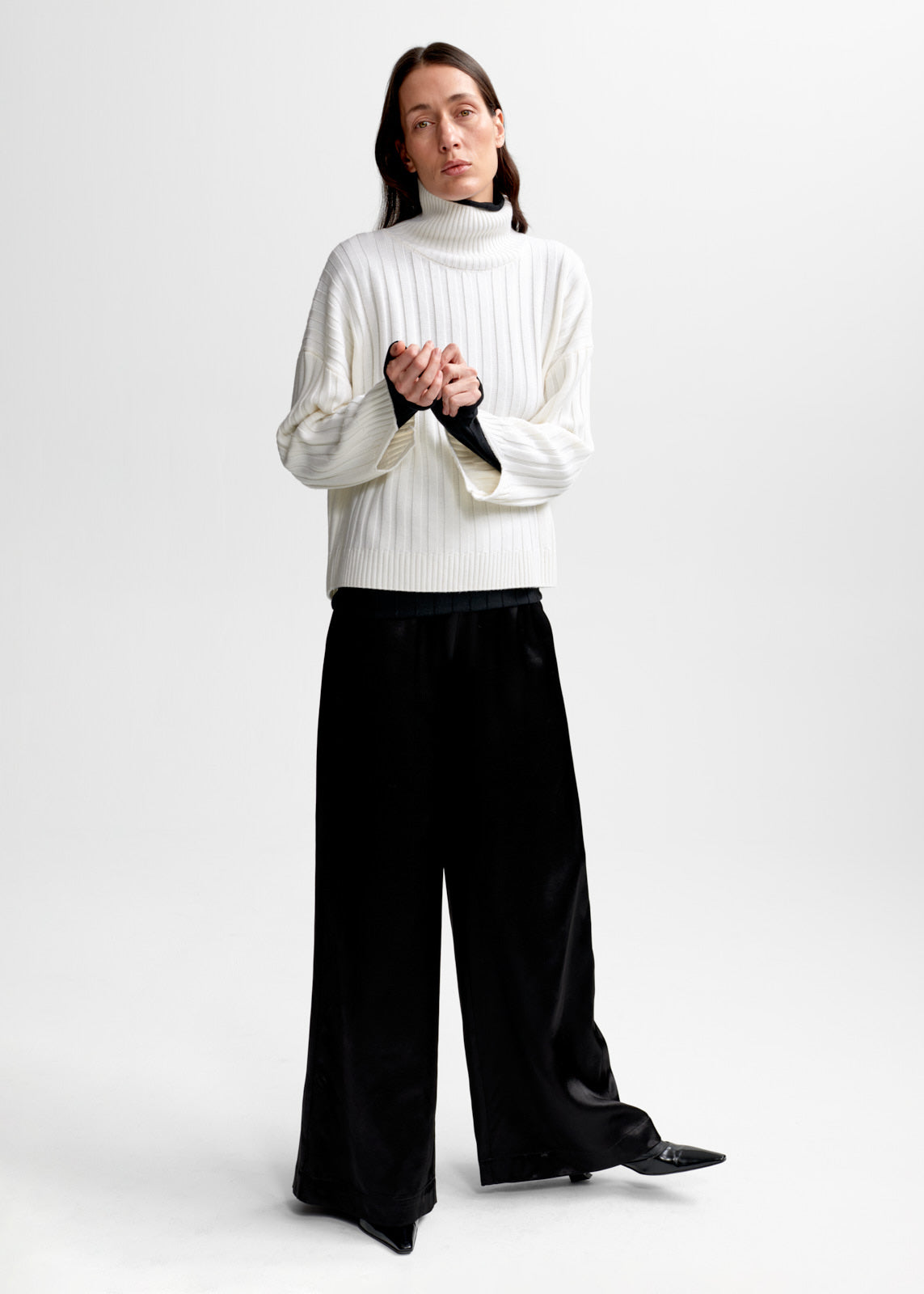 Christian Aks Malina Merino Turtleneck Knitwear 9001 White