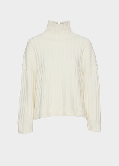 Christian Aks Malina Merino Turtleneck Knitwear 9001 White