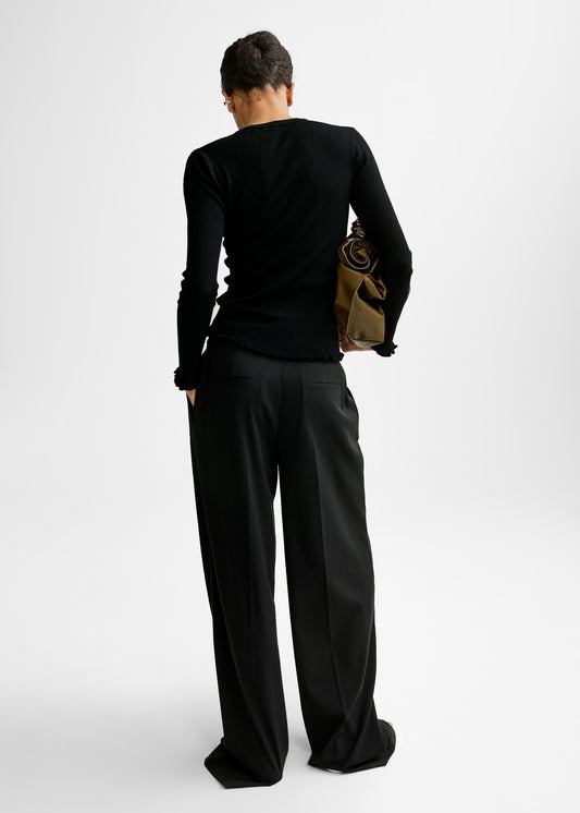 AKS LABEL International Manu Merino Sweater 02_Knitwear 9090 Black
