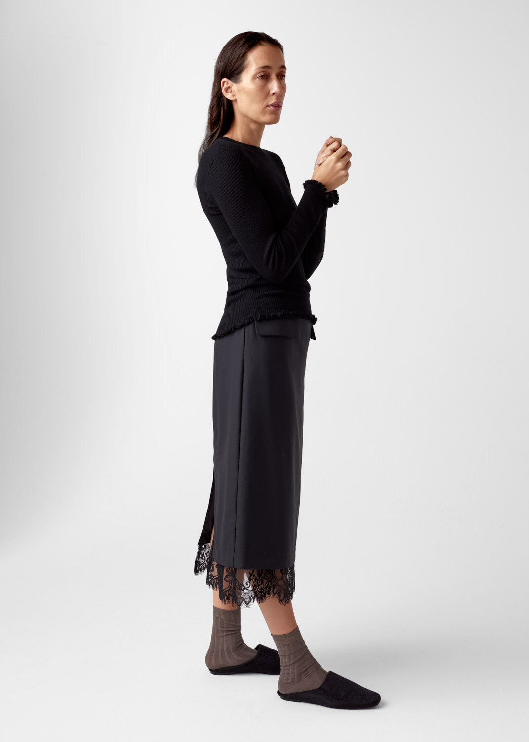 AKS LABEL International Manu Merino Sweater 02_Knitwear 9090 Black