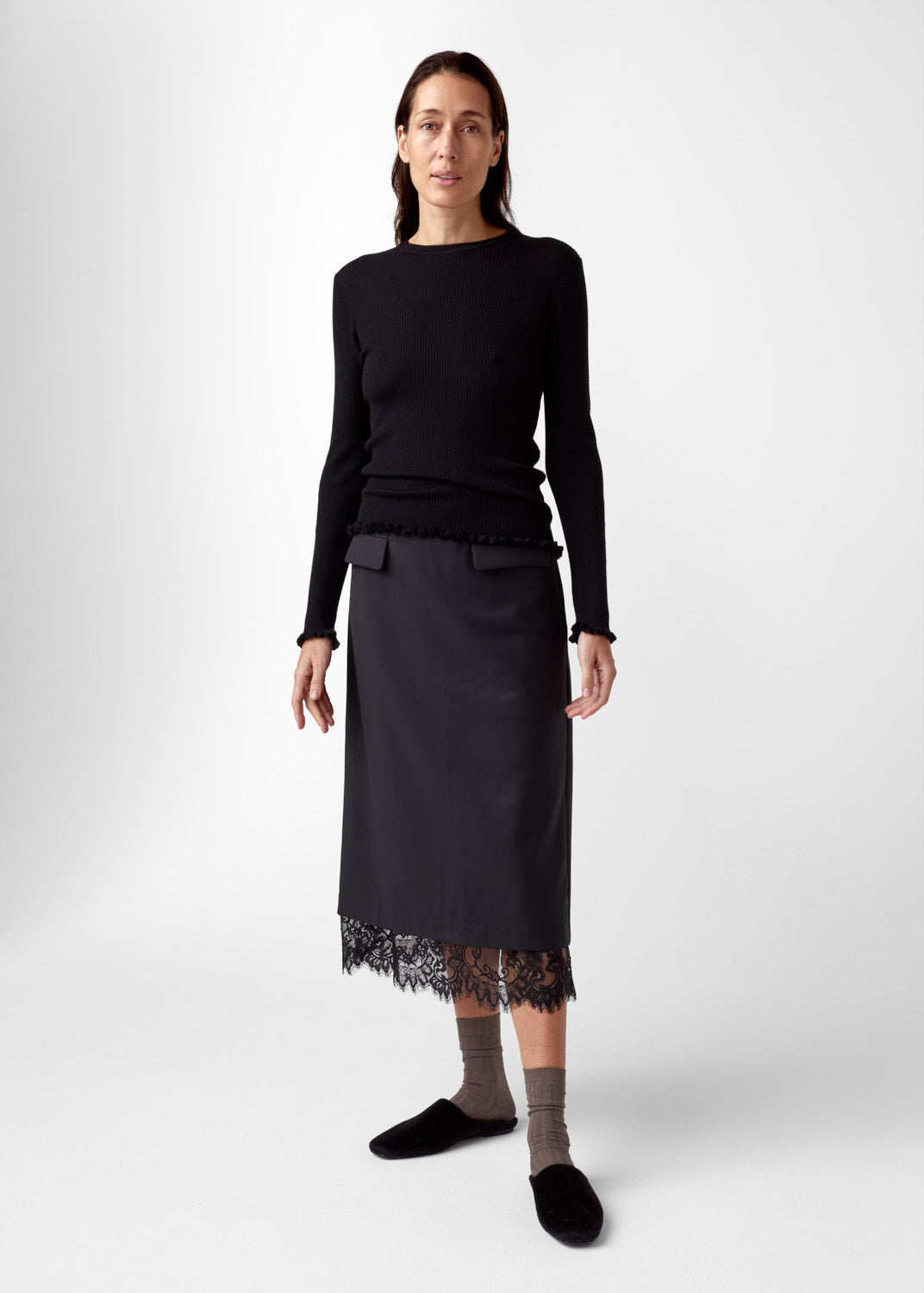 AKS LABEL International Manu Merino Sweater 02_Knitwear 9090 Black