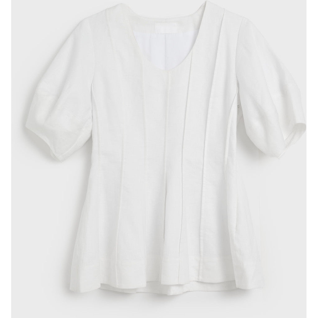 AKS LABEL International Mika linen top 03_Tops 9001 White