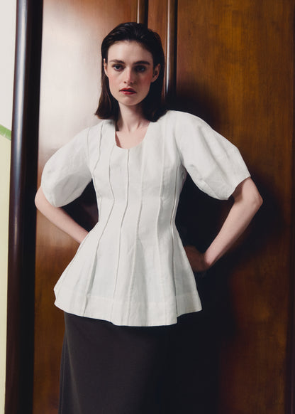 AKS LABEL Mika linen top Tops 9001 White