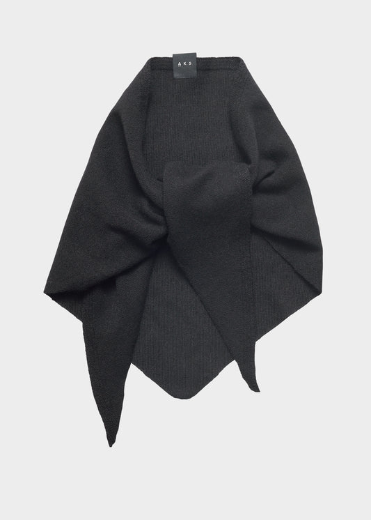 AKS LABEL International Mina Merino Scarf 09_Scarfs 9090 Black