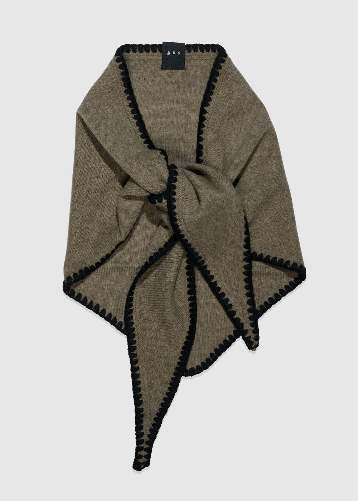 AKS LABEL International Mina Stitched Merino Scarf 09_Scarfs 8068 Wood