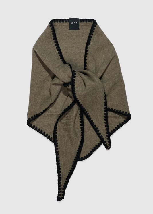 AKS LABEL International Mina Stitched Merino Scarf 09_Scarfs 8068 Wood