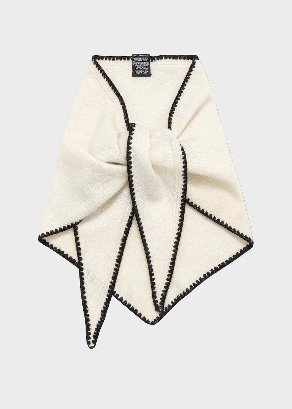 AKS LABEL International Mina Stitched Merino Scarf 09_Scarfs 9003 Eggshell
