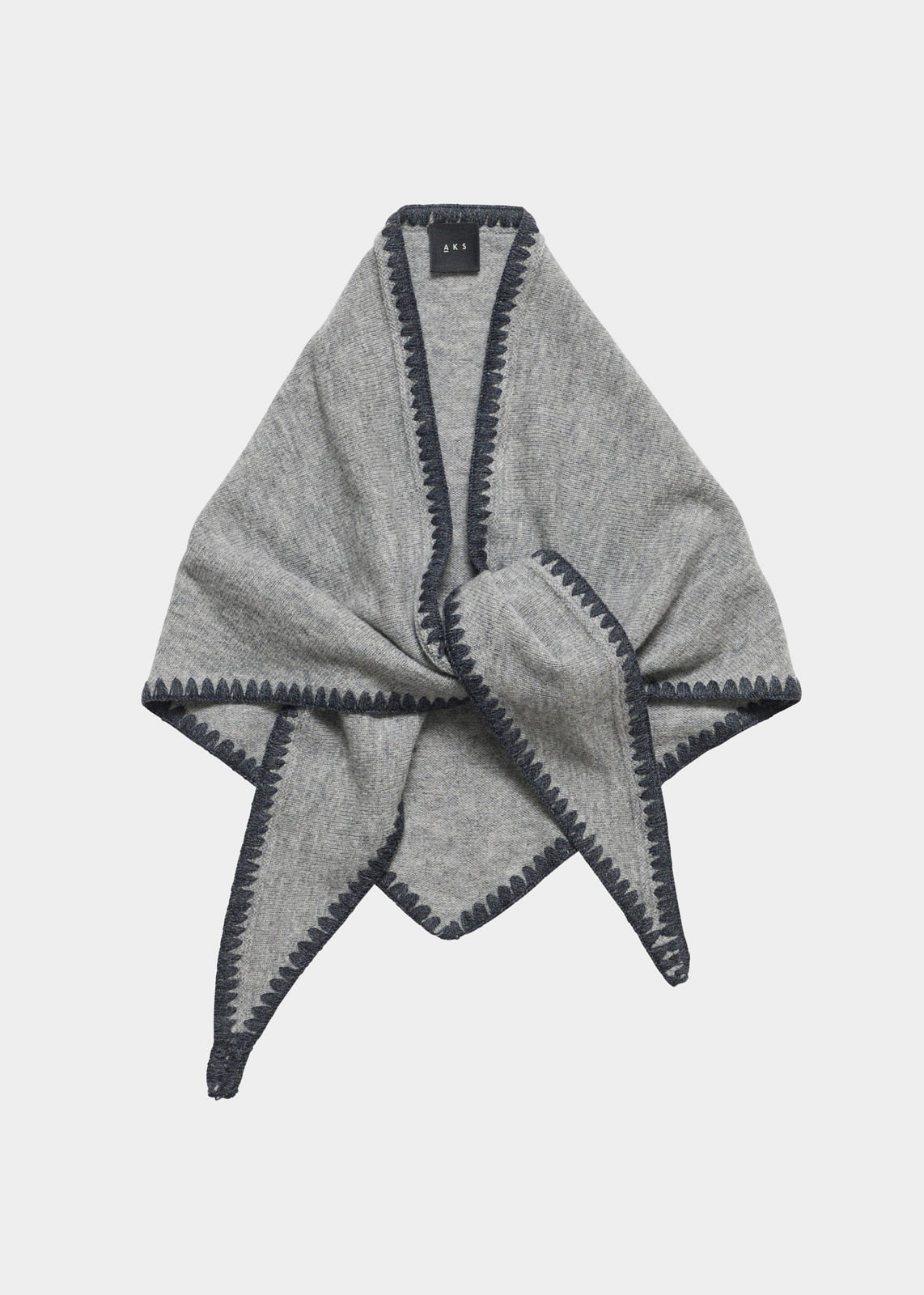 AKS LABEL International Mina Stitched Merino Scarf 09_Scarfs 9041 Lt. Grey Mel