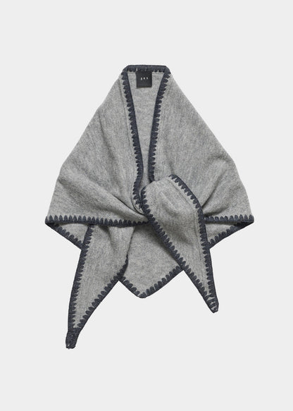 AKS LABEL International Mina Stitched Merino Scarf 09_Scarfs 9041 Lt. Grey Mel
