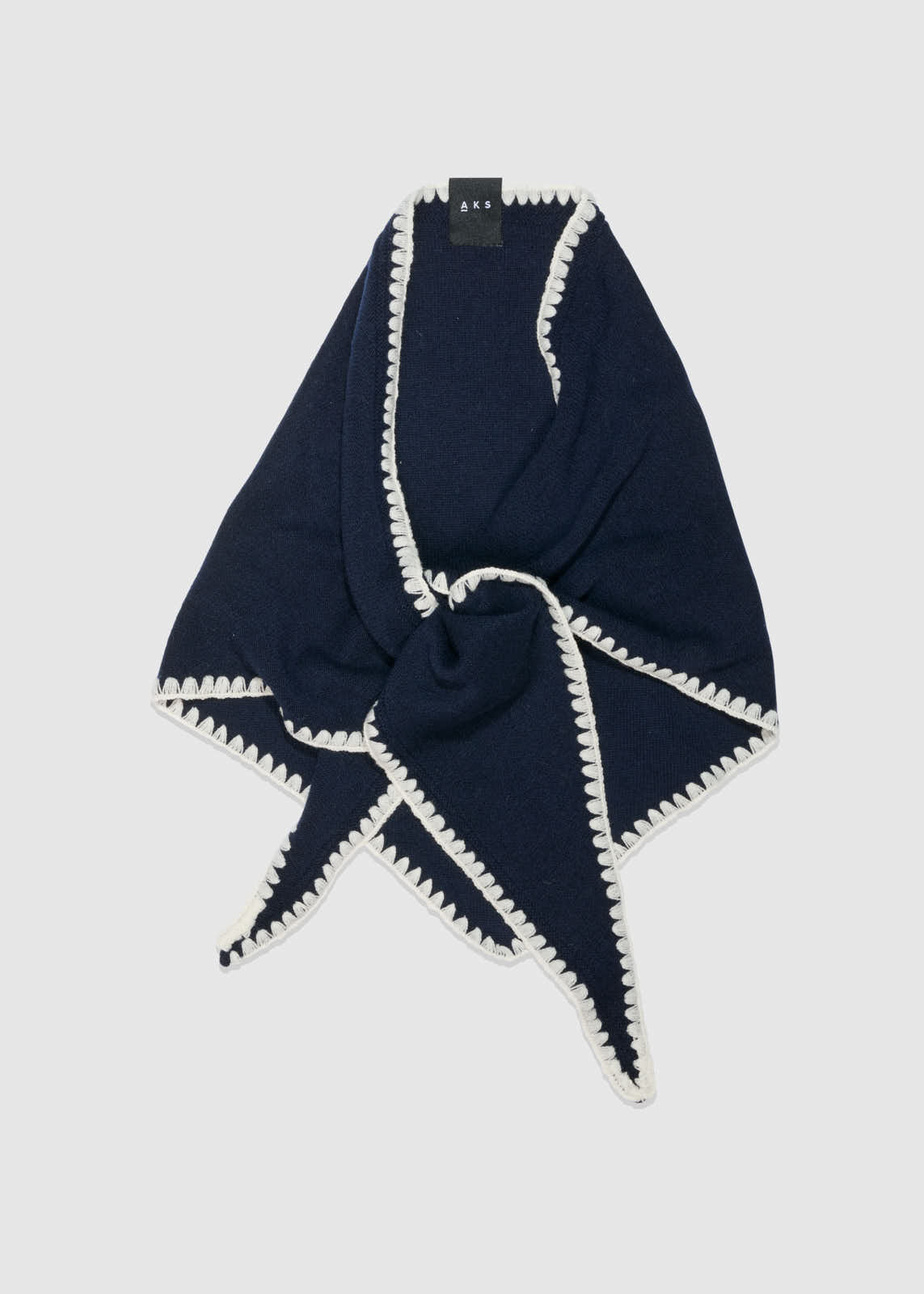 Christian Aks Mina Stitched Merino Scarf Scarfs 5070 Navy