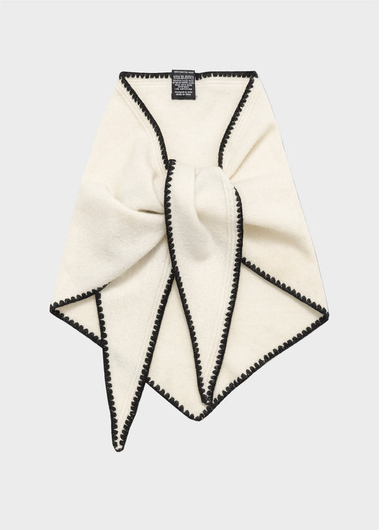 Christian Aks Mina Stitched Merino Scarf Scarfs 9001 White