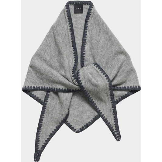 AKS LABEL Mina Stitched Merino Scarf Scarfs 9041 Lt. Grey Mel