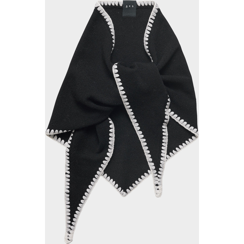 AKS LABEL Mina Stitched Merino Scarf Scarfs 9090 Black