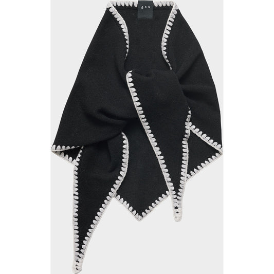 AKS LABEL Mina Stitched Merino Scarf Scarfs 9090 Black