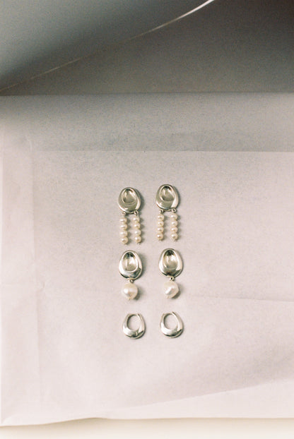 Christian Aks Mono Hoops Earrings 0003 Silver
