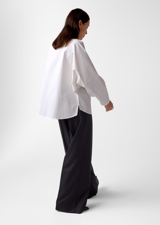 AKS LABEL International Nadia poplin shirt 04_Shirts 9001 White