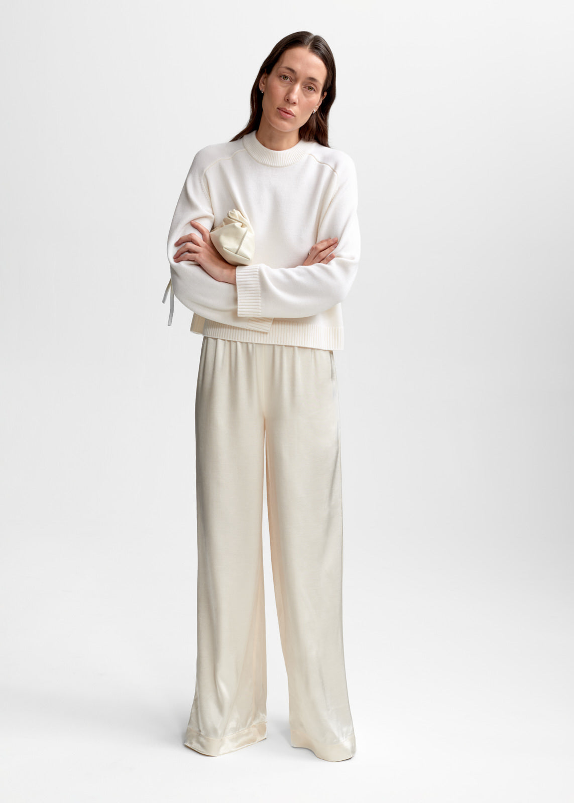 AKS LABEL Naja Viscose Trouser Trousers 9003 Eggshell