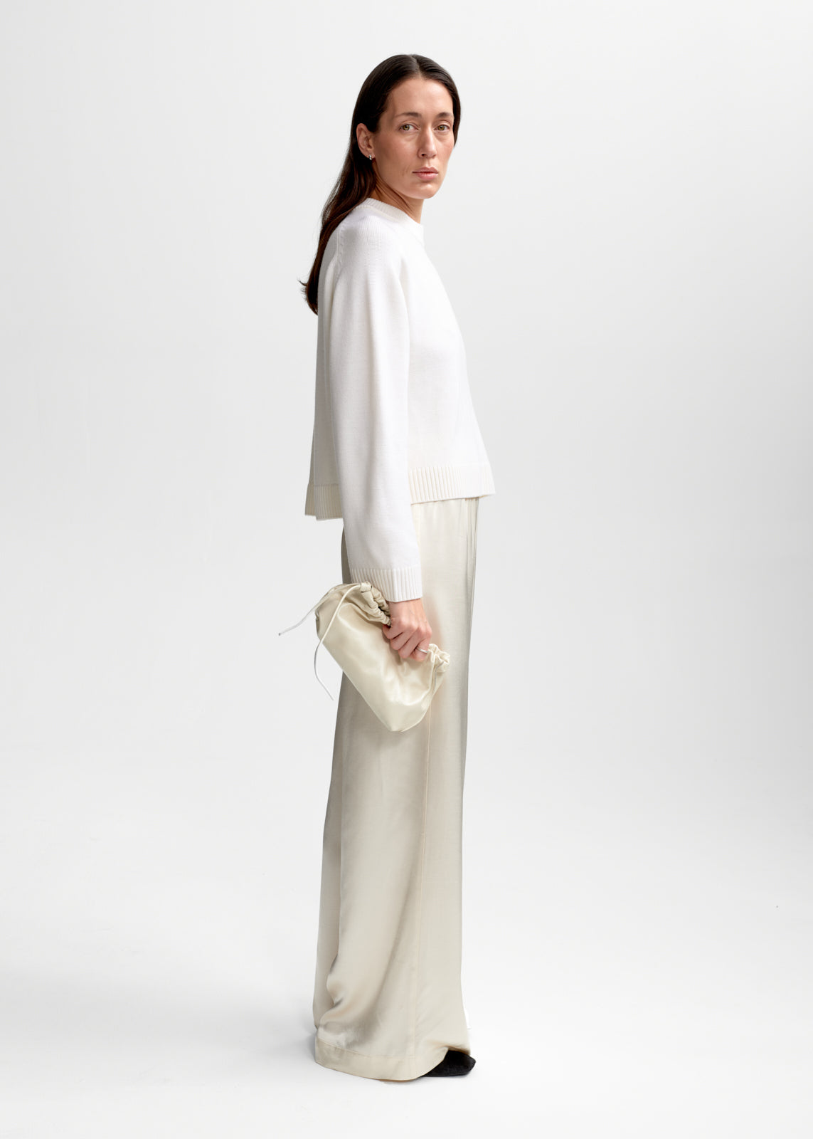AKS LABEL Naja Viscose Trouser Trousers 9003 Eggshell