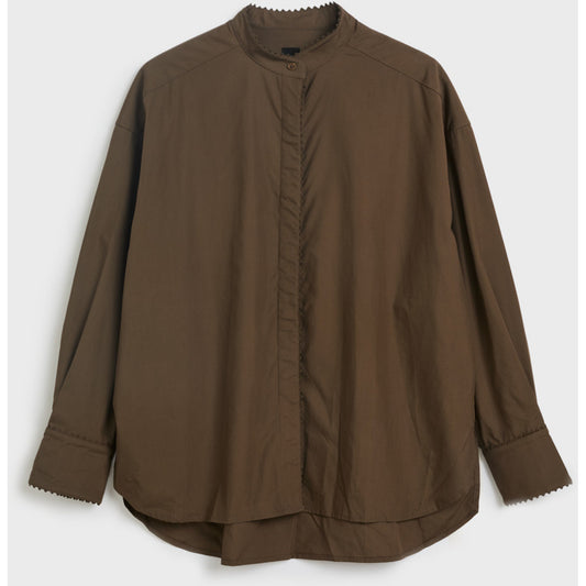 AKS LABEL International Nora poplin shirt 04_Shirts 8025 Brown