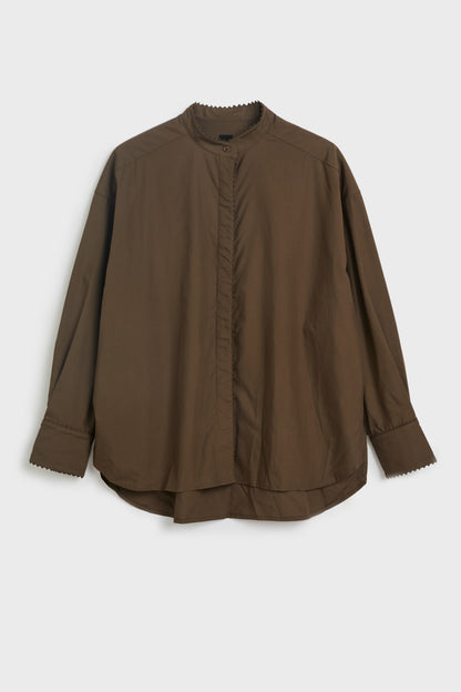 AKS LABEL Nora poplin shirt Shirts 8025 Brown