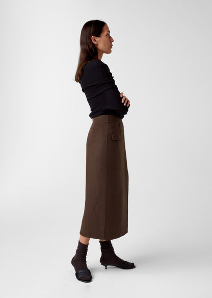 AKS LABEL International Preta wool skirt 06_Skirts 8069 Espresso