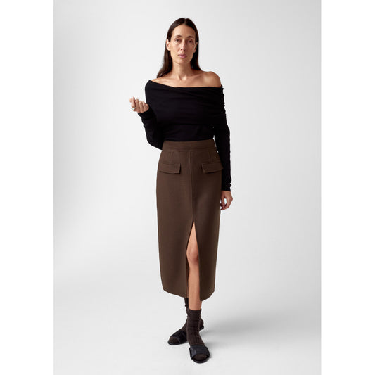 AKS LABEL Preta wool skirt Skirts 8069 Espresso