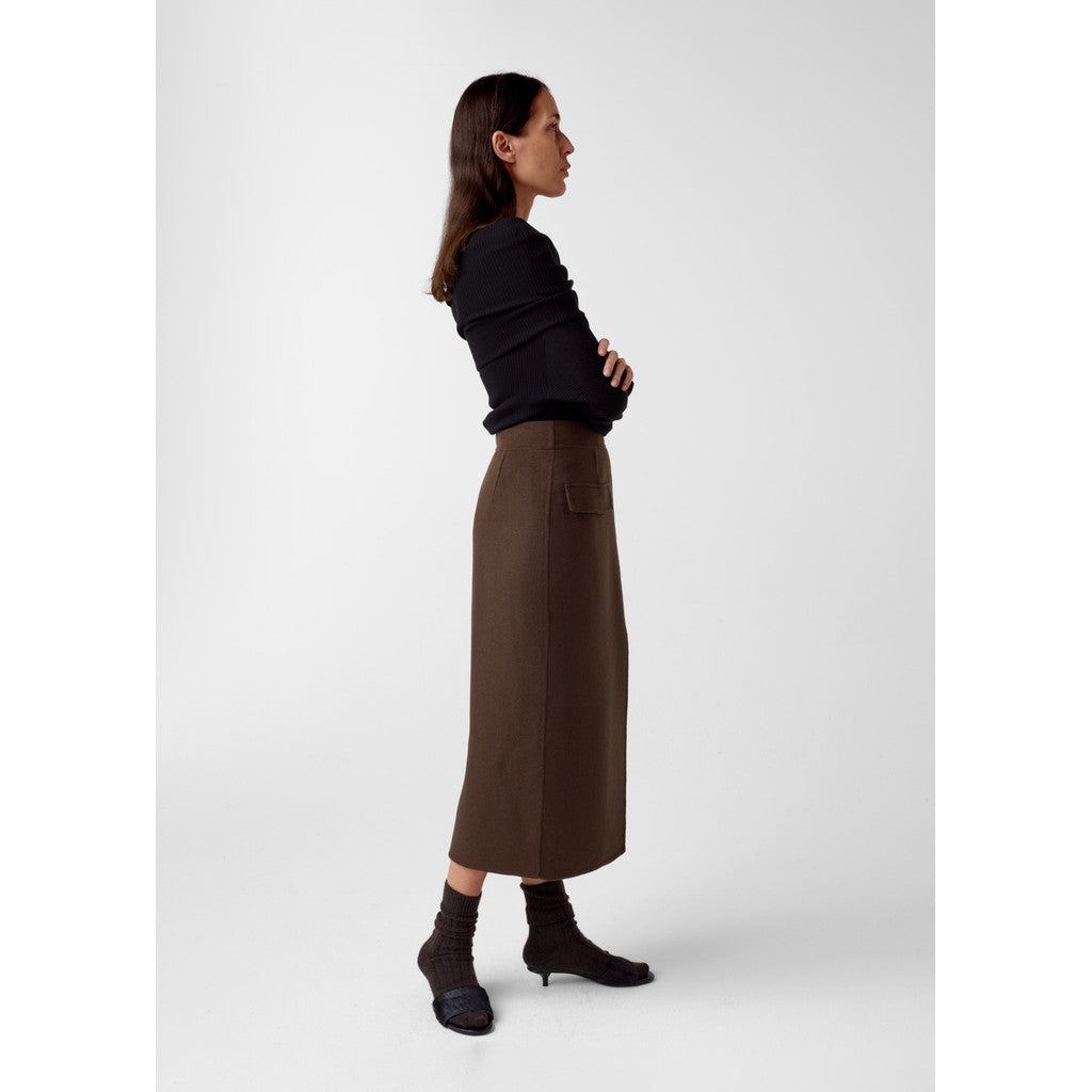 AKS LABEL Preta wool skirt Skirts 8069 Espresso