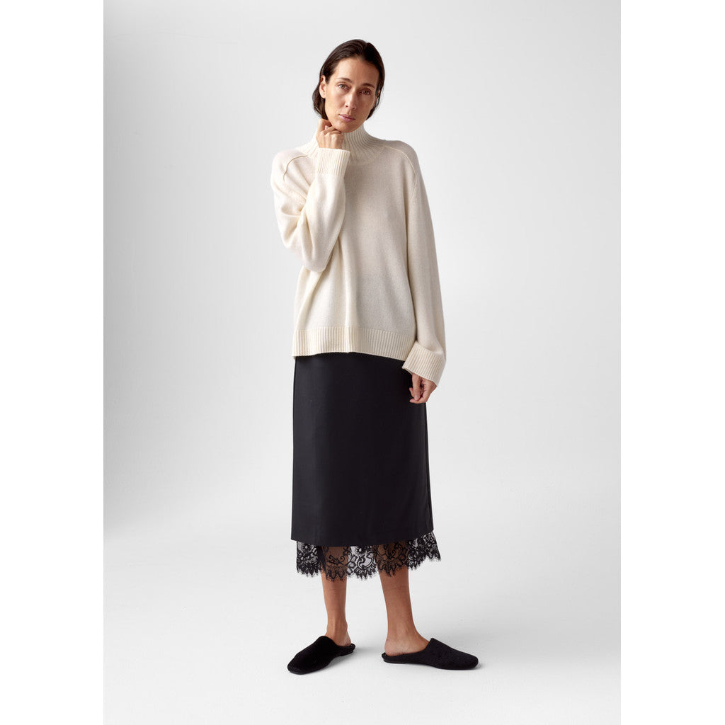 AKS LABEL Rico cashmere turtleneck Knitwear 9003 Eggshell