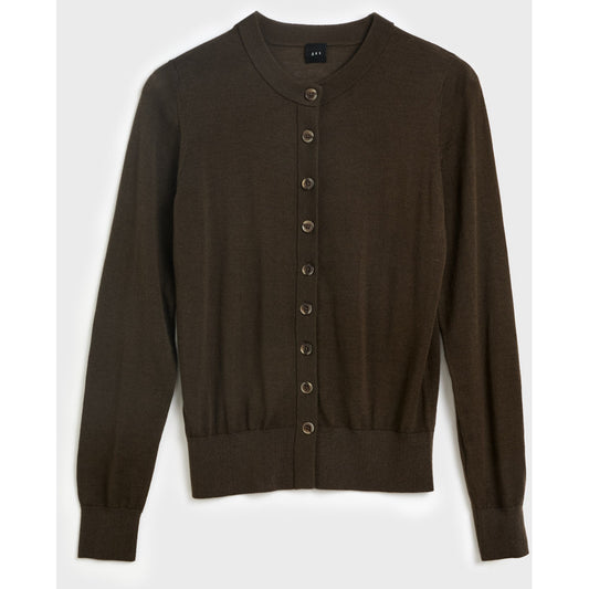 AKS LABEL International Rose Merino Cardigan 02_Knitwear 8061 Mocca