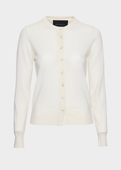Christian Aks Rose Merino Cardigan Knitwear 9001 White