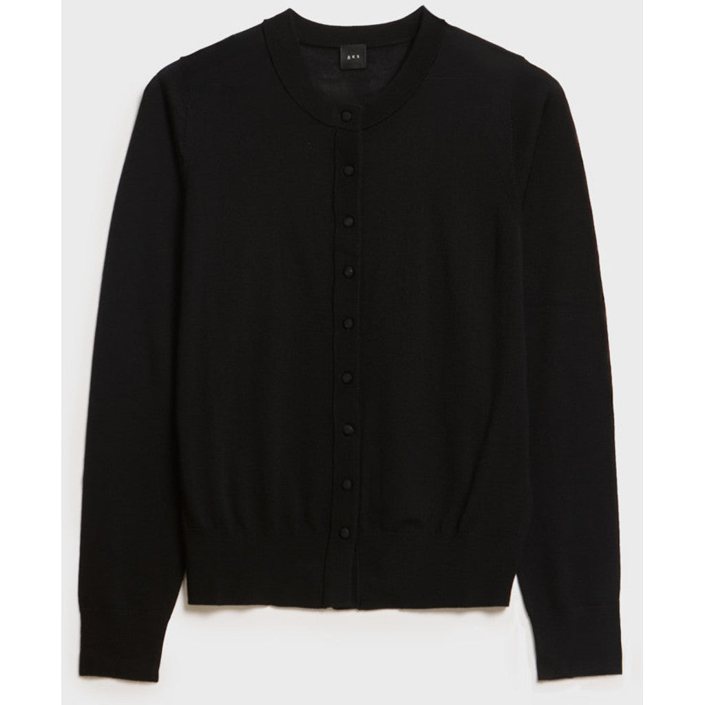AKS LABEL Rose Merino Cardigan Knitwear 9090 Black