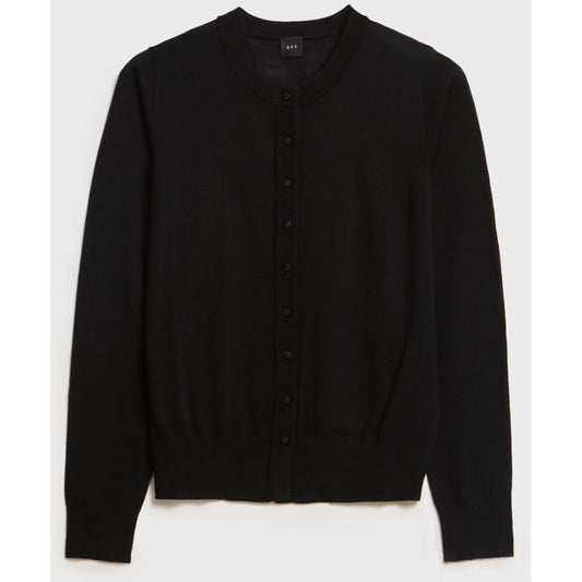 AKS LABEL Rose Merino Cardigan Knitwear 9090 Black